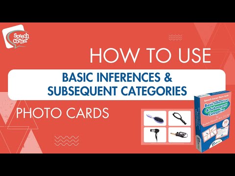 A Speech Language Pathologist (SLP) demonstrating how to use the Speech Corner Photo Cards for Basic Inferences & Subsequent Categories