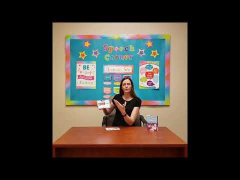 A Speech Language Pathologist (SLP) demonstrating how to use the Speech Corner Big Deck of S & Z Carryover Activities Photo Cards