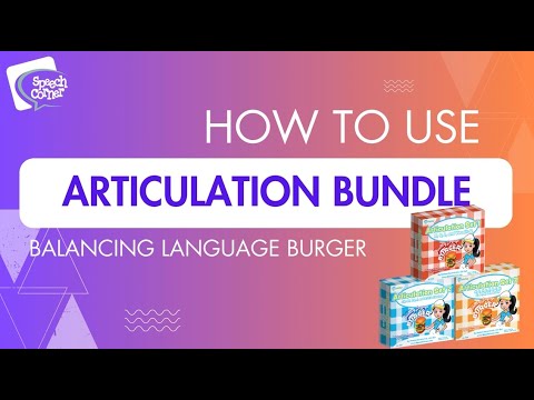 A Speech Language Pathologist (SLP) demonstrating how to use the Balancing Language Burger Articulation Bundle (All 3 Sets)