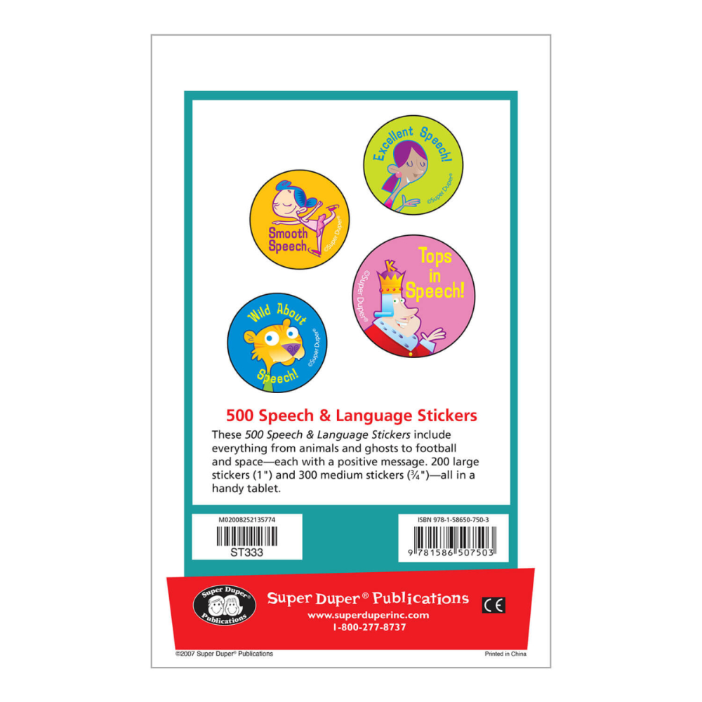 500 Speech & Language Reward Stickers