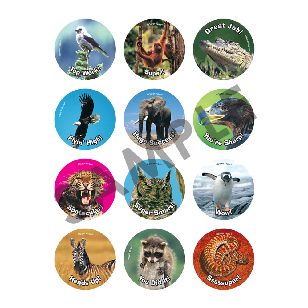 180 Amazing Animals Reward Stickers
