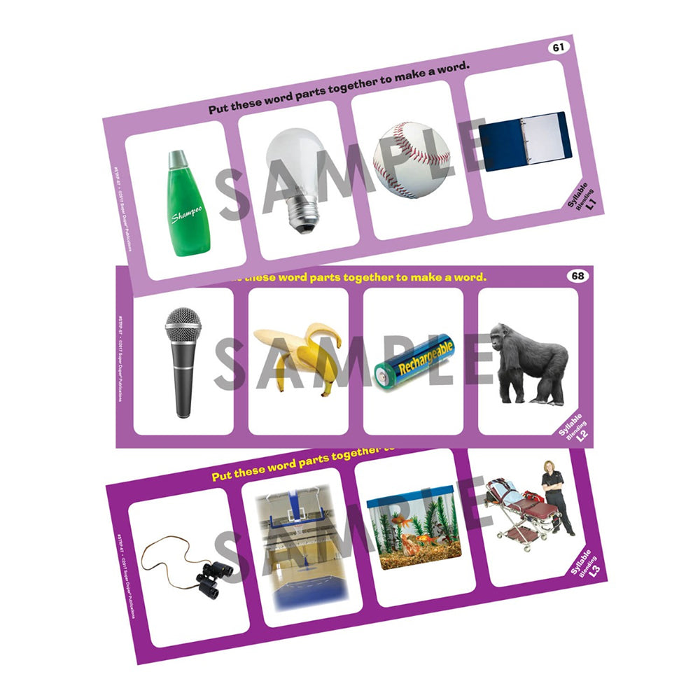 Super Duper Phonological Awareness Skill Strips™ educational photo cards, syllable blending