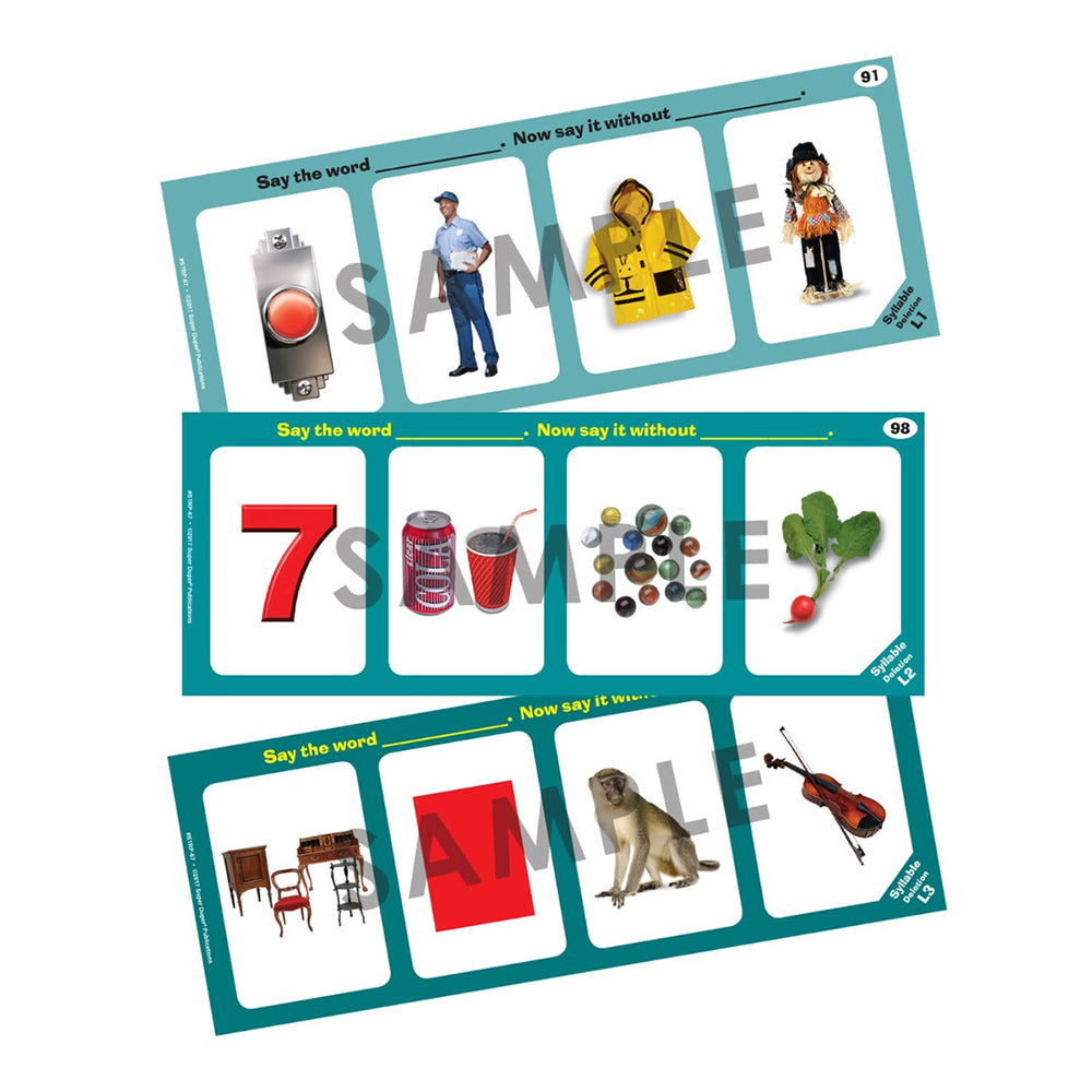 Super Duper Phonological Awareness Skill Strips™ educational photo cards, syllable deletion