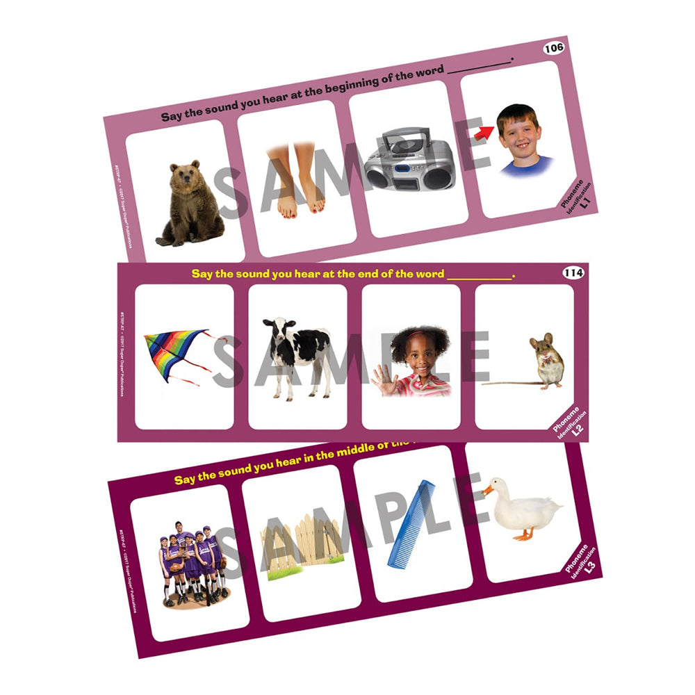 Super Duper Phonological Awareness Skill Strips™ educational photo cards, phoneme identification  sample