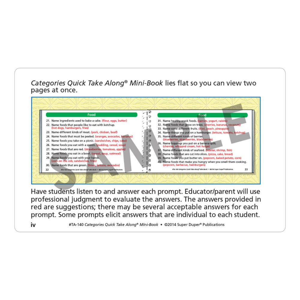 Categories Quick Take Along® Mini-Book