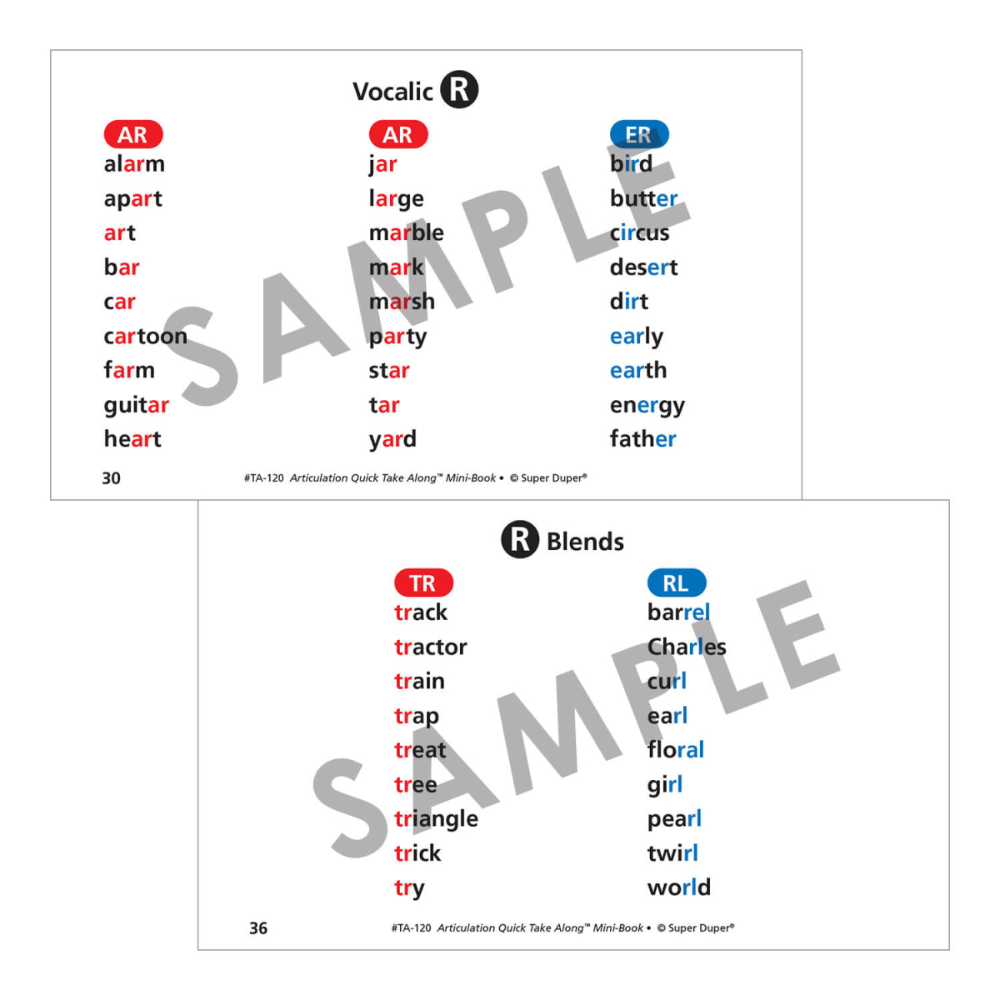 Articulation Quick Take Along® Mini-Book