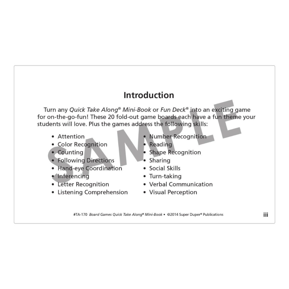 Board Games Quick Take Along® Mini-Book