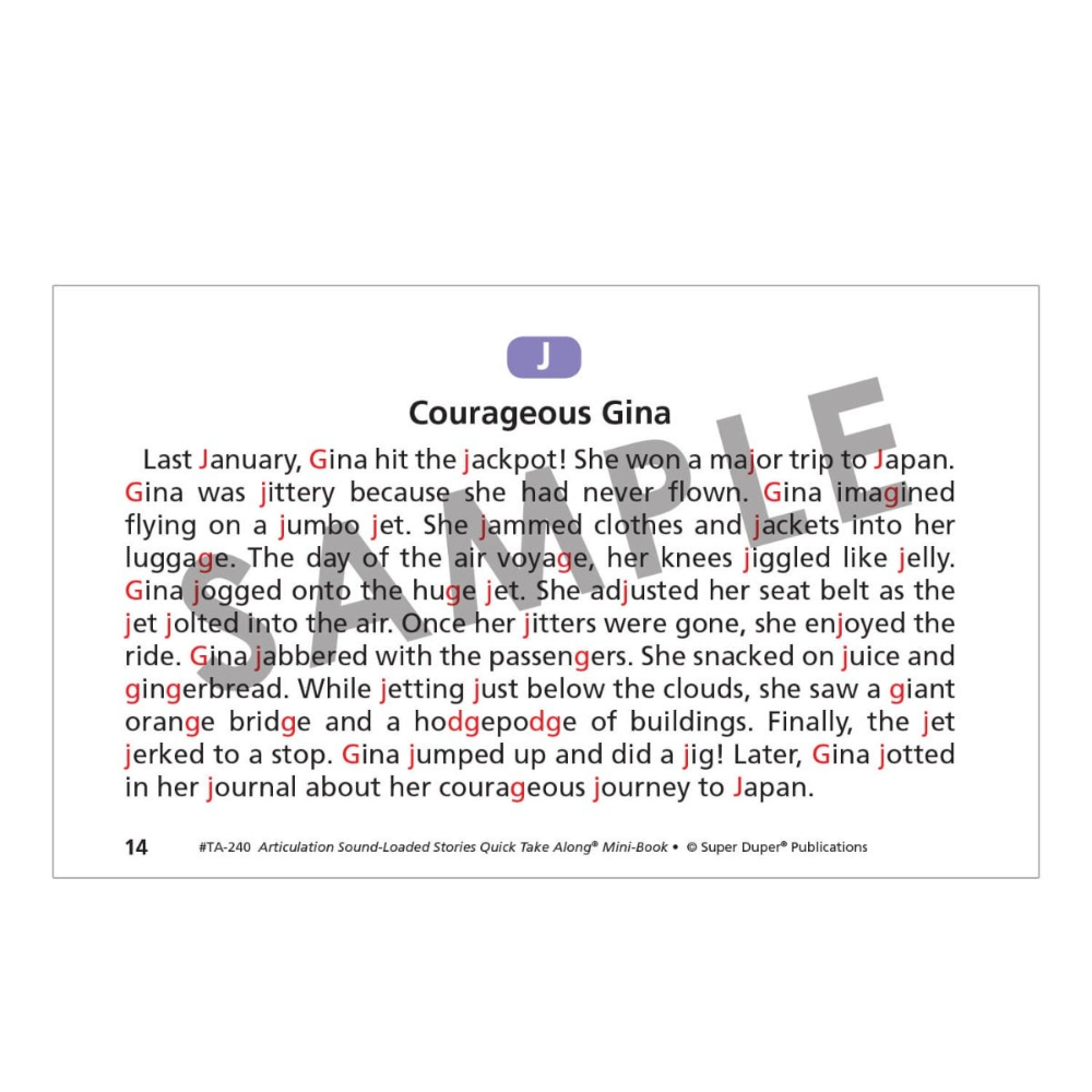 Articulation Sound-Loaded Stories Quick Take Along® Mini-Book