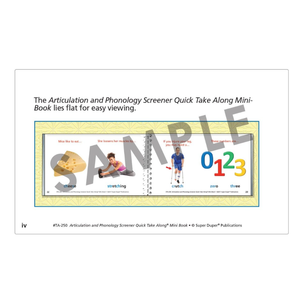 Articulation and Phonology Screener Quick Take Along® Mini-Book