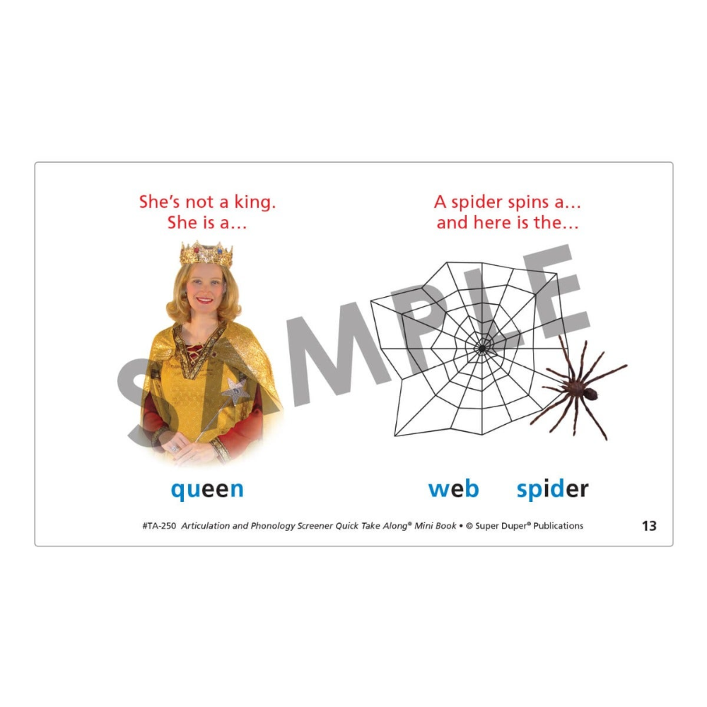 Articulation and Phonology Screener Quick Take Along® Mini-Book