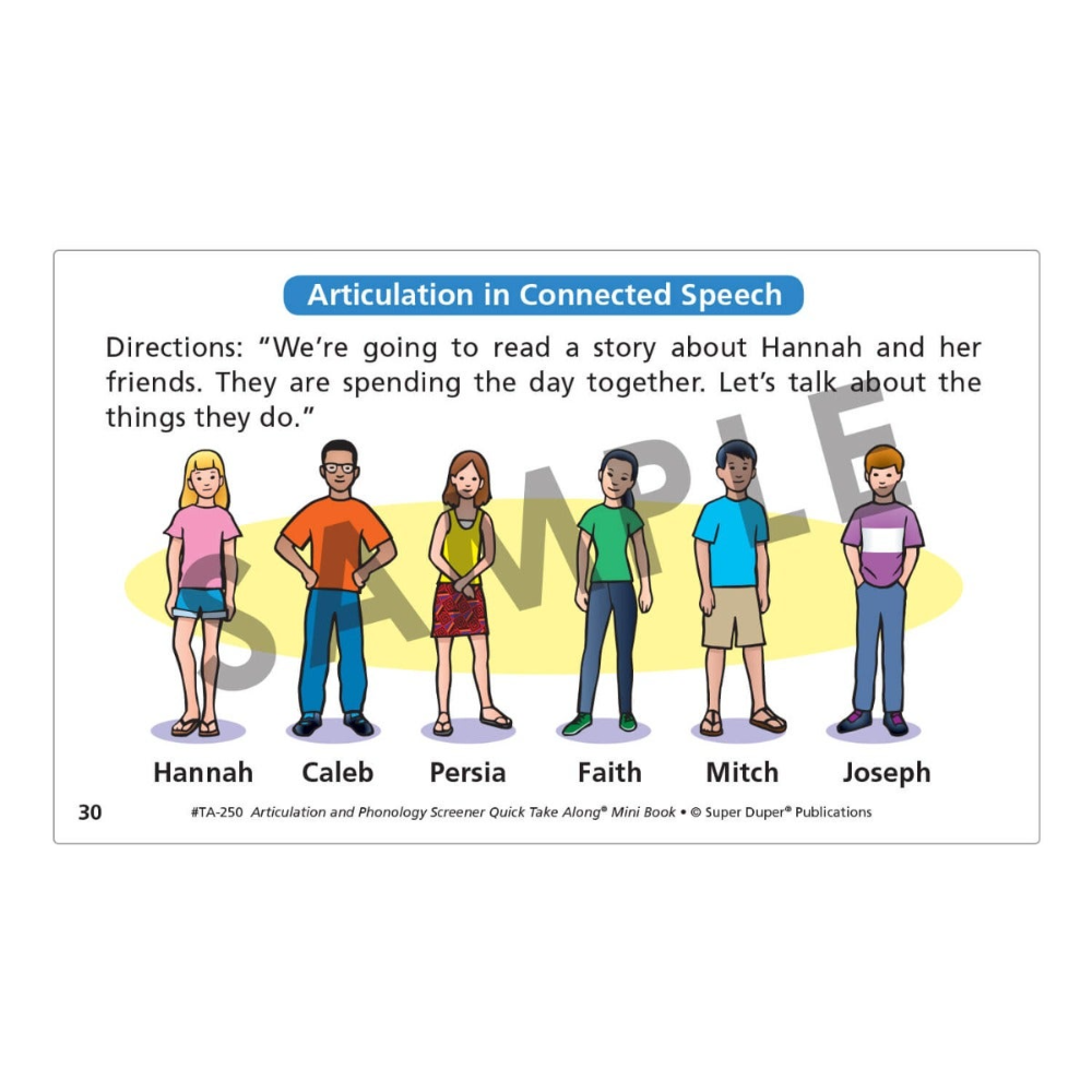 Articulation and Phonology Screener Quick Take Along® Mini-Book
