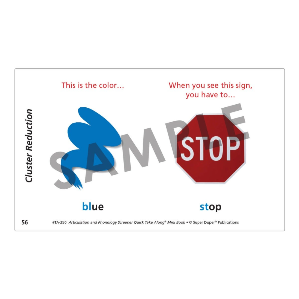 Articulation and Phonology Screener Quick Take Along® Mini-Book