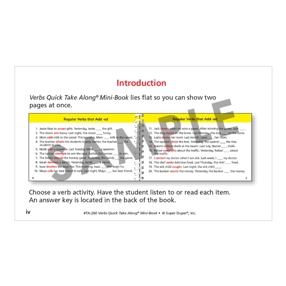 Verbs Quick Take Along® Mini-Book