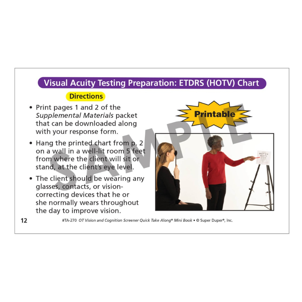 OT Vision & Cognition Screener Quick Take Along® Mini-Book