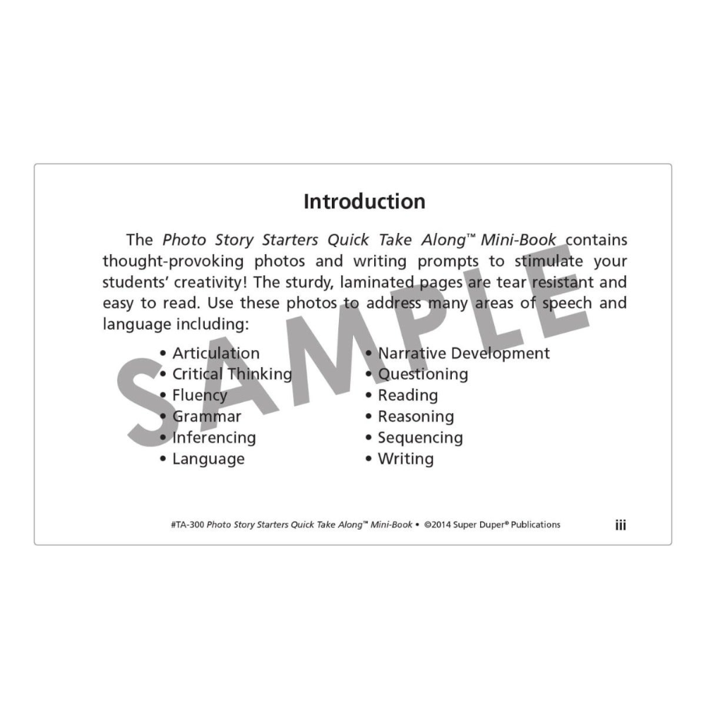 Photo Story Starters Quick Take Along® Mini-Book