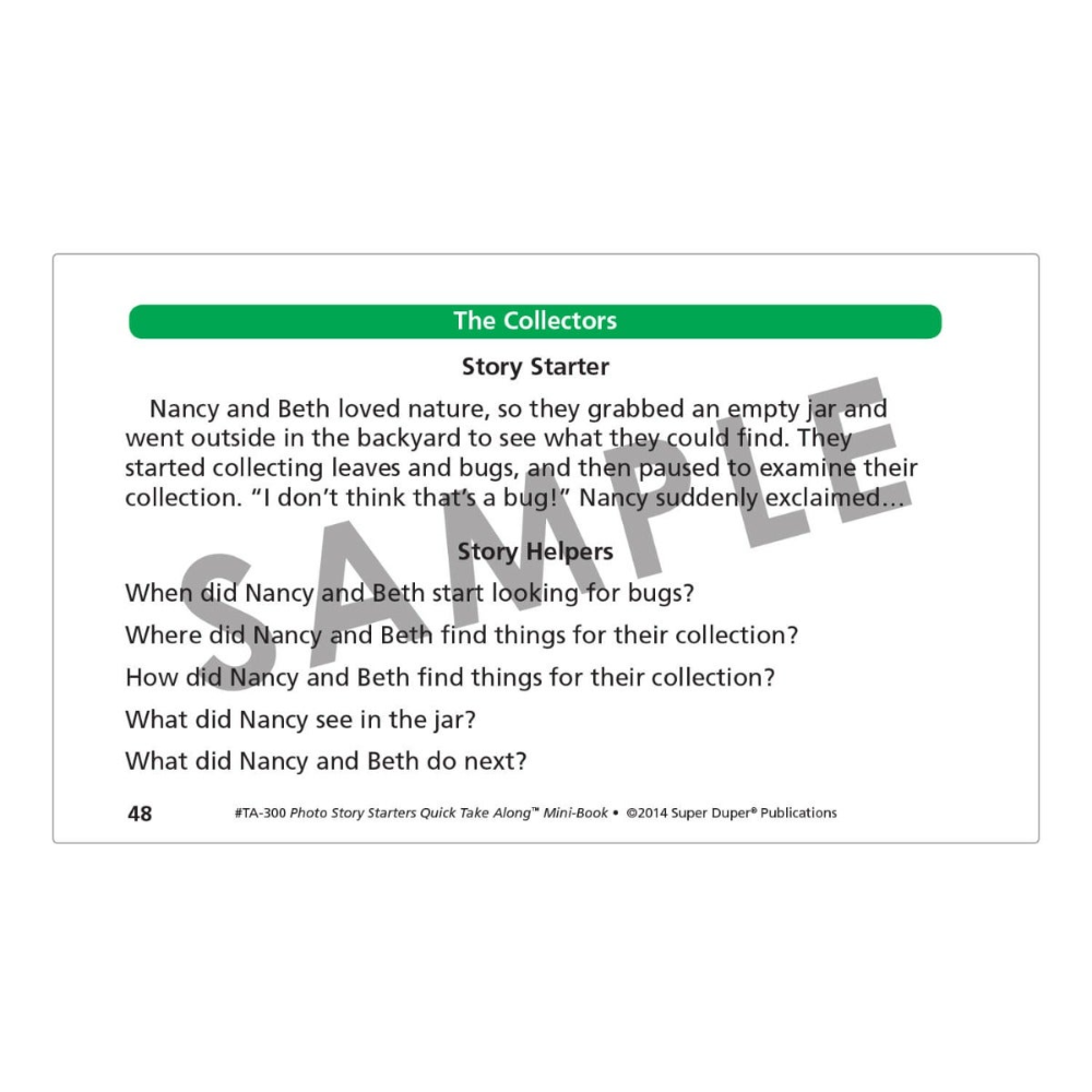 Photo Story Starters Quick Take Along® Mini-Book