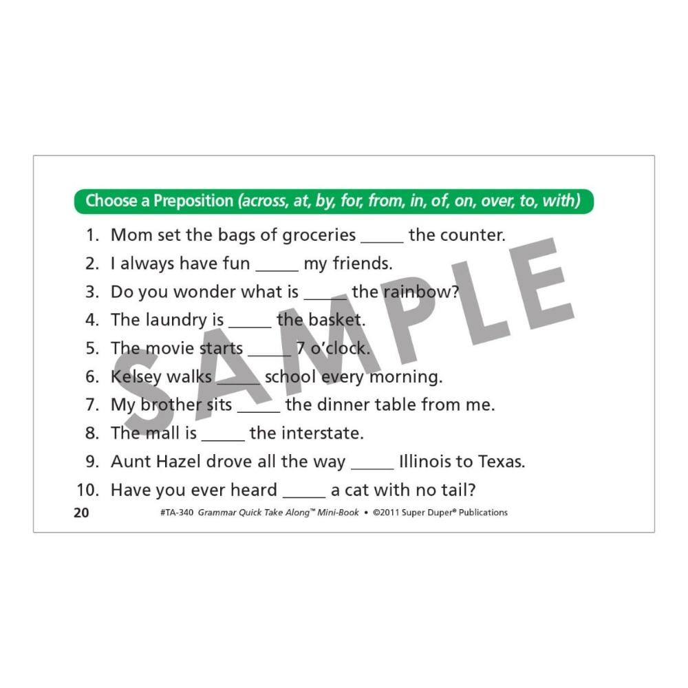 Grammar Quick Take Along® Mini-Book