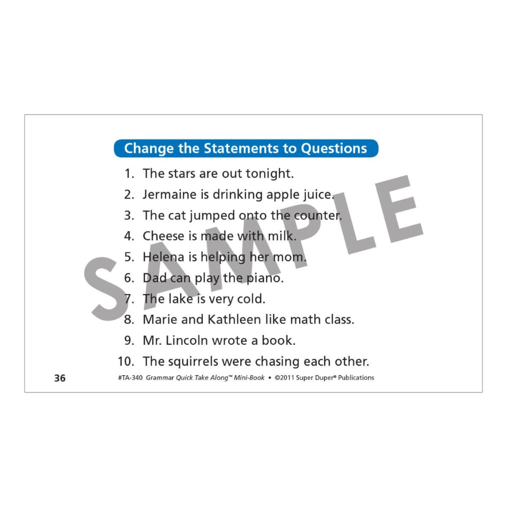 Grammar Quick Take Along® Mini-Book