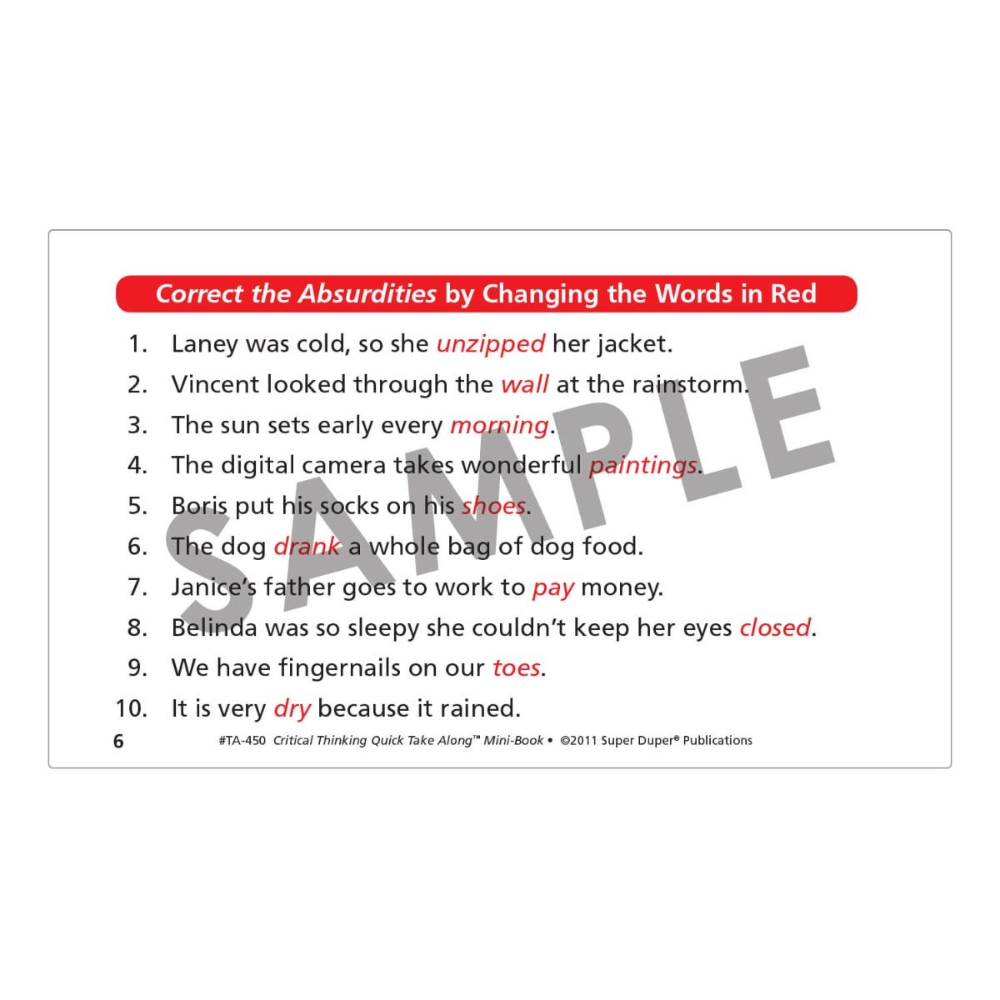 Critical Thinking Quick Take Along® Mini-Book