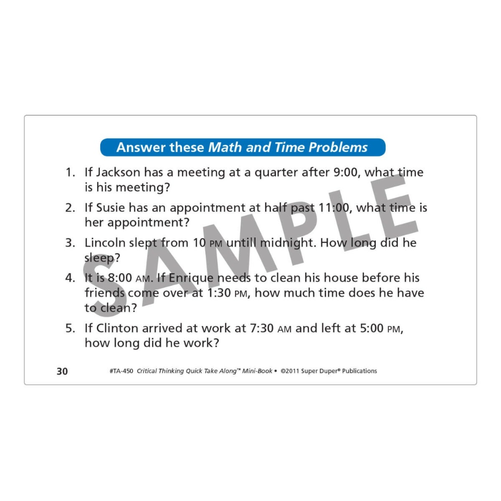 Critical Thinking Quick Take Along® Mini-Book
