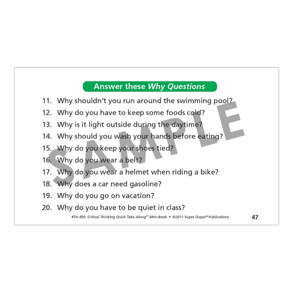 Critical Thinking Quick Take Along® Mini-Book