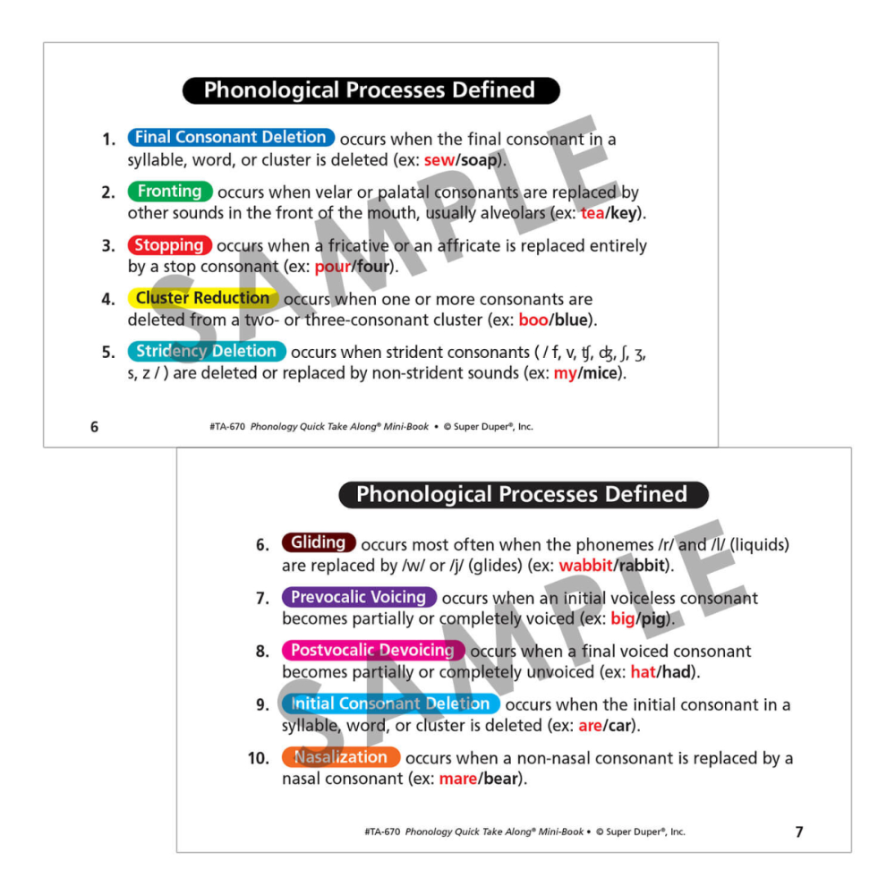 Phonology Quick Take Along® Mini-Book