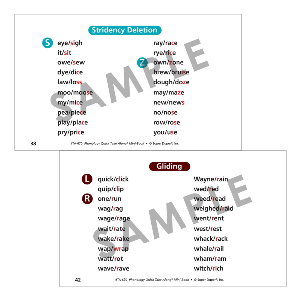 Phonology Quick Take Along® Mini-Book