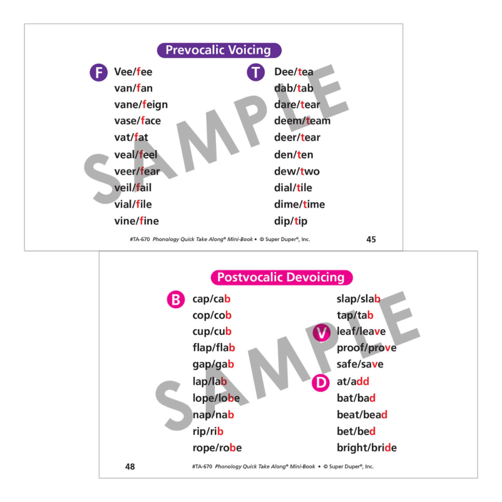 Phonology Quick Take Along® Mini-Book