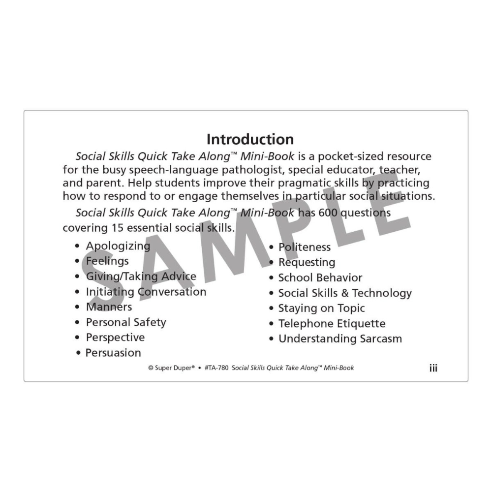 Social Skills Quick Take Along® Mini-Book