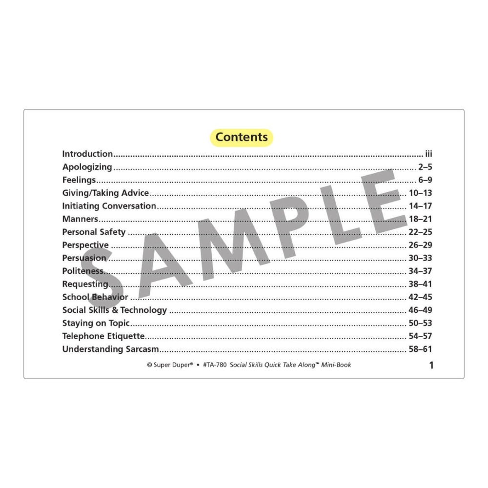 Social Skills Quick Take Along® Mini-Book