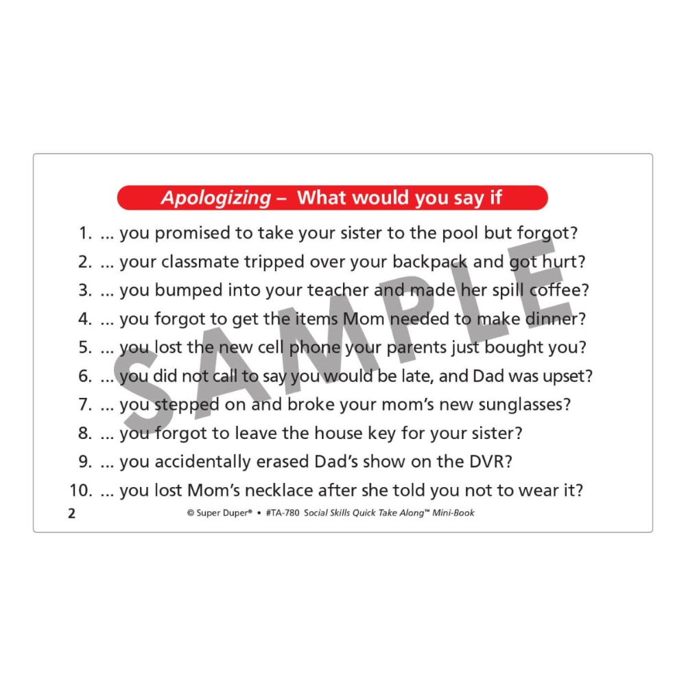 Social Skills Quick Take Along® Mini-Book