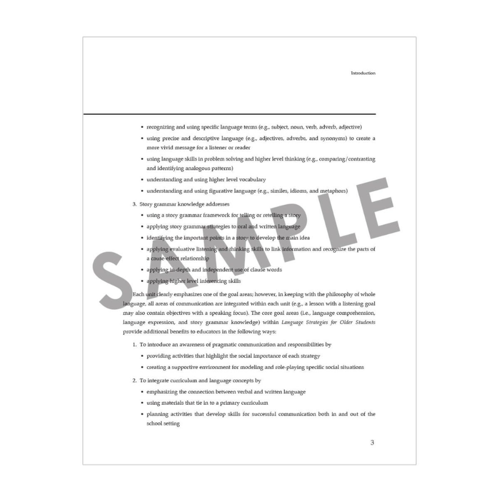 Language Strategies for Older Students