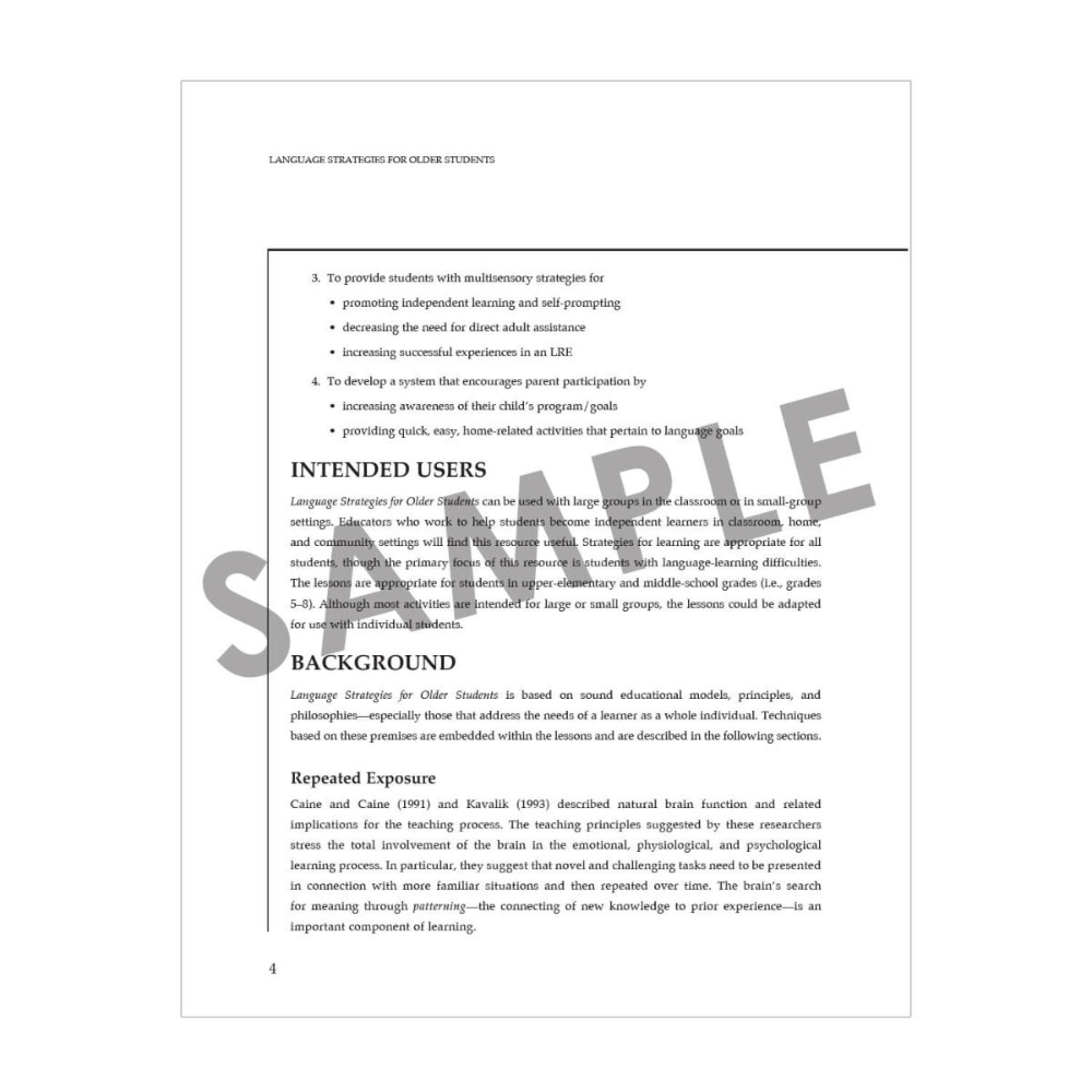 Language Strategies for Older Students