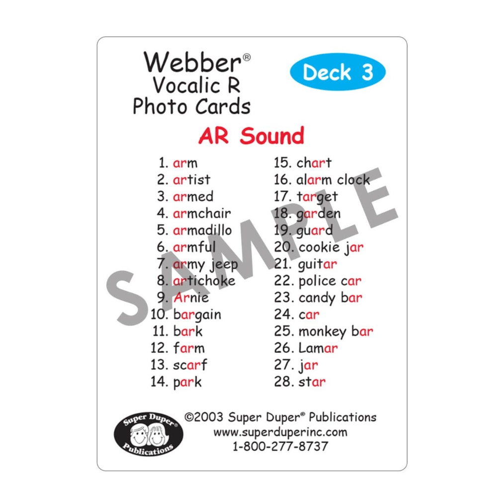 Webber® Vocalic R Photo Cards