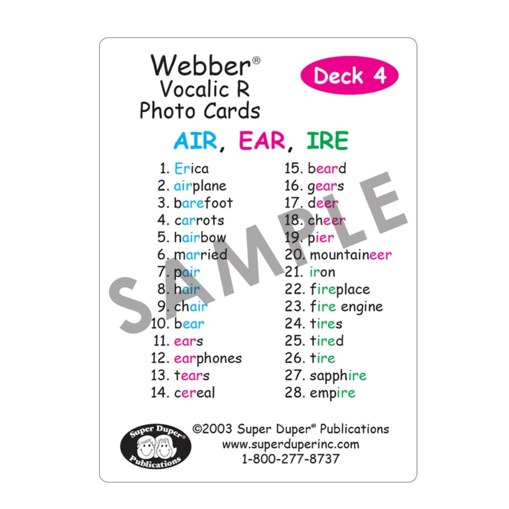 Webber® Vocalic R Photo Cards