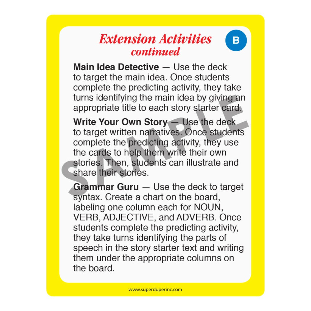 Predict A Story Fun Deck® extension activities card