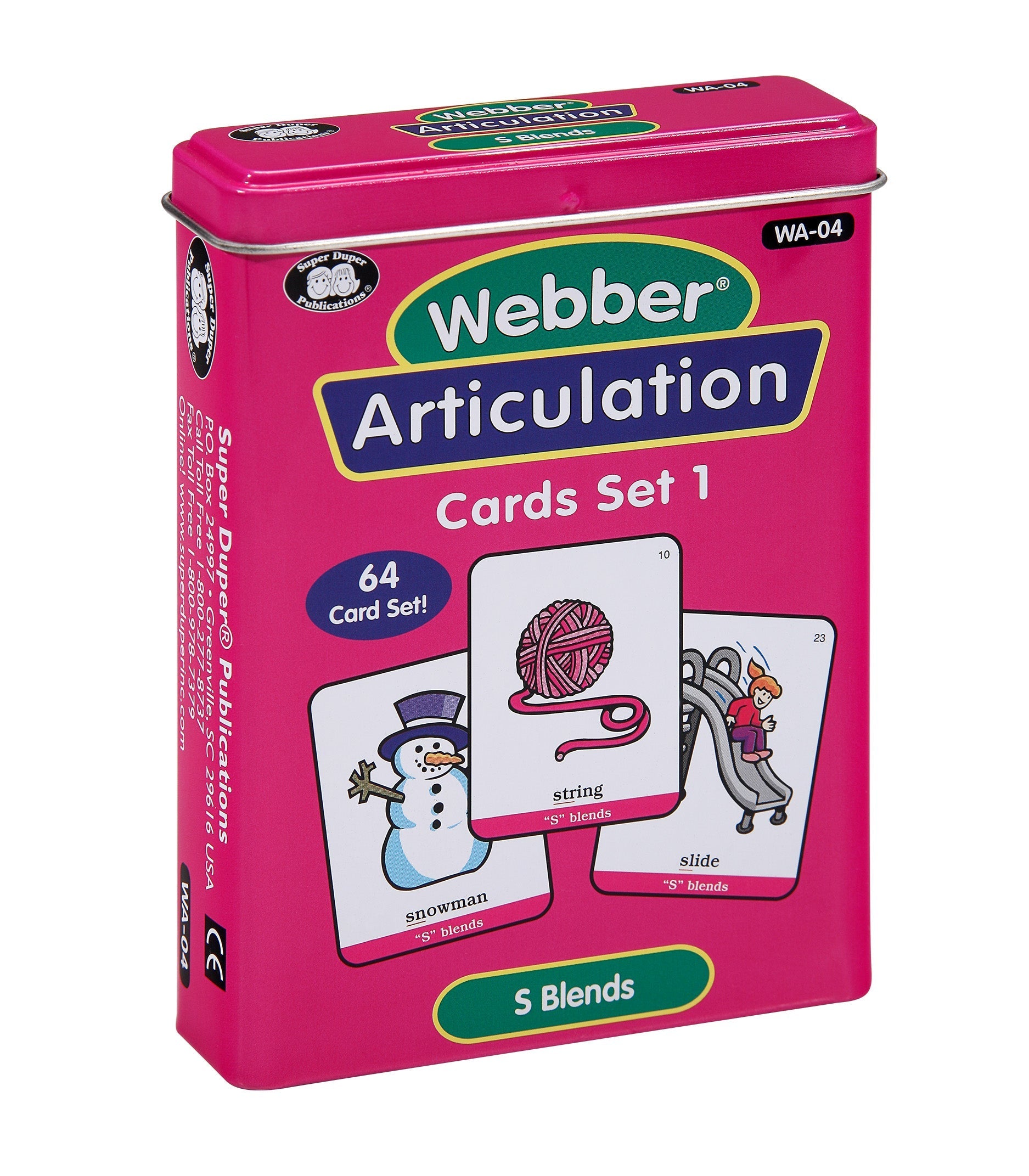 Webber® Articulation Cards Set I (S, outlets R, L, Z, S Blends, R Blends, L Blends)