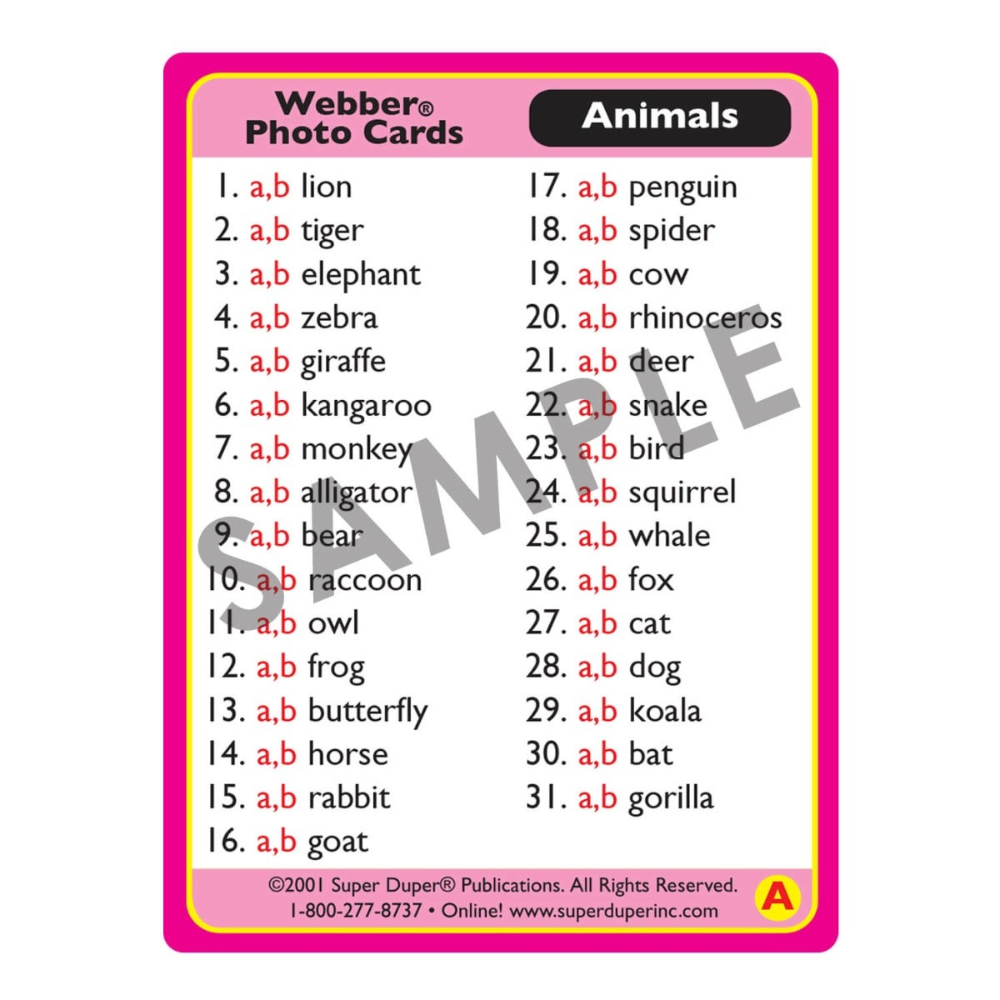 Webber® Photo Cards (Animals)
