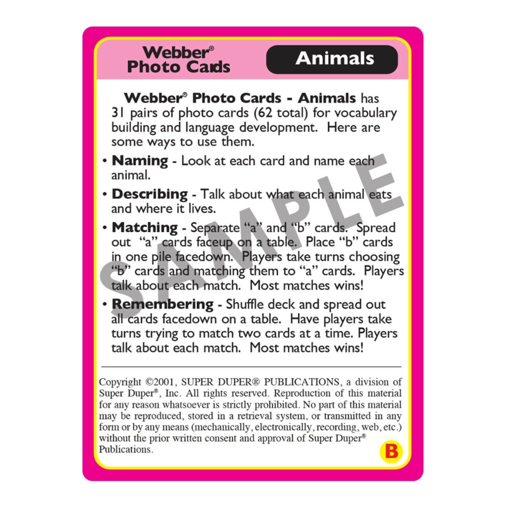 Webber® Photo Cards (Animals)