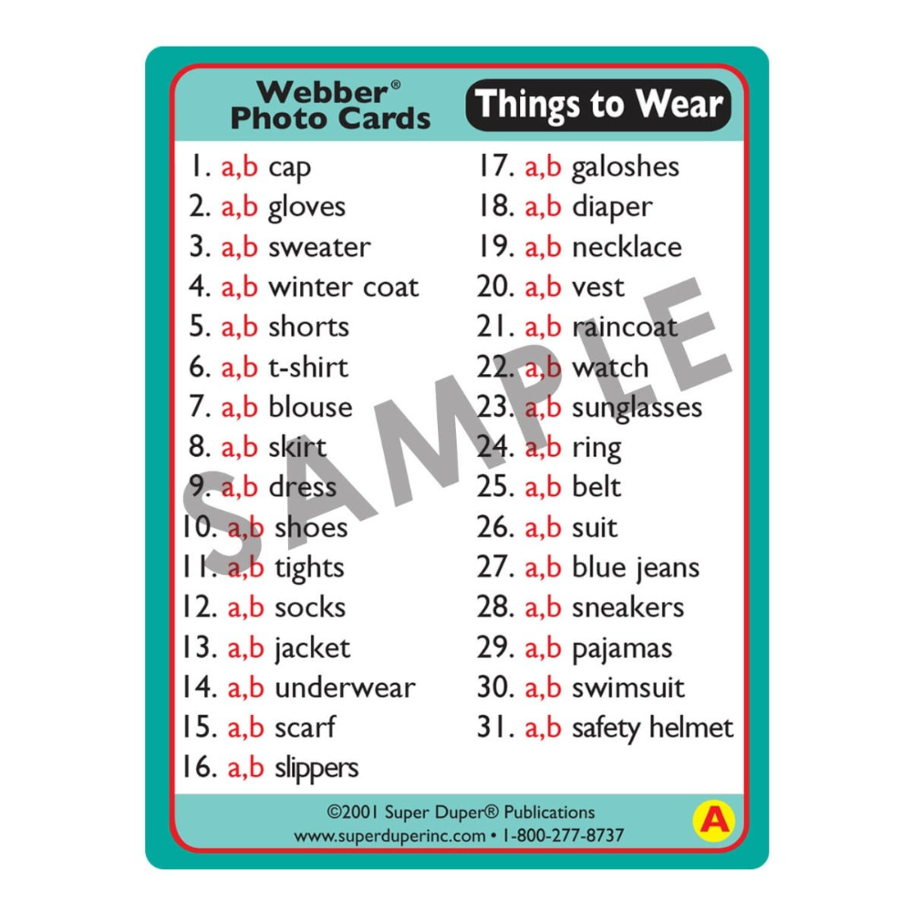 Webber® Photo Cards (Things to Wear)