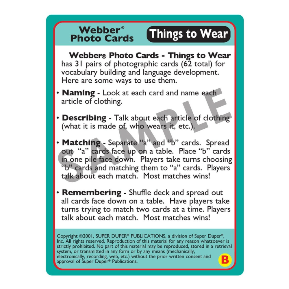 Webber® Photo Cards (Things to Wear)