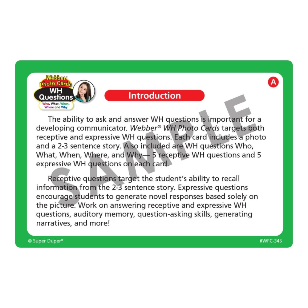 Webber Photo Cards (WH Questions)