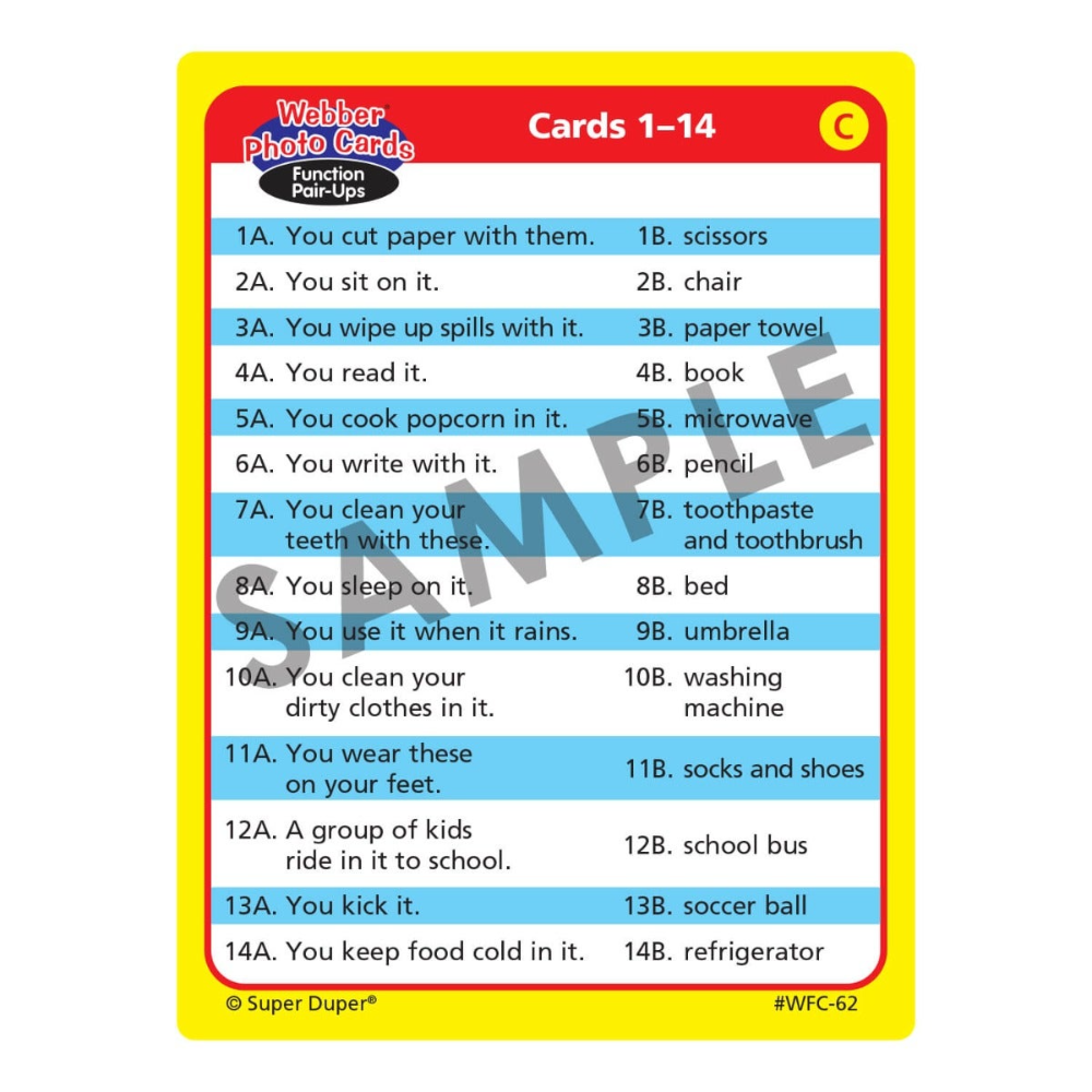 Webber Photo Cards (Function Pair-Ups)
