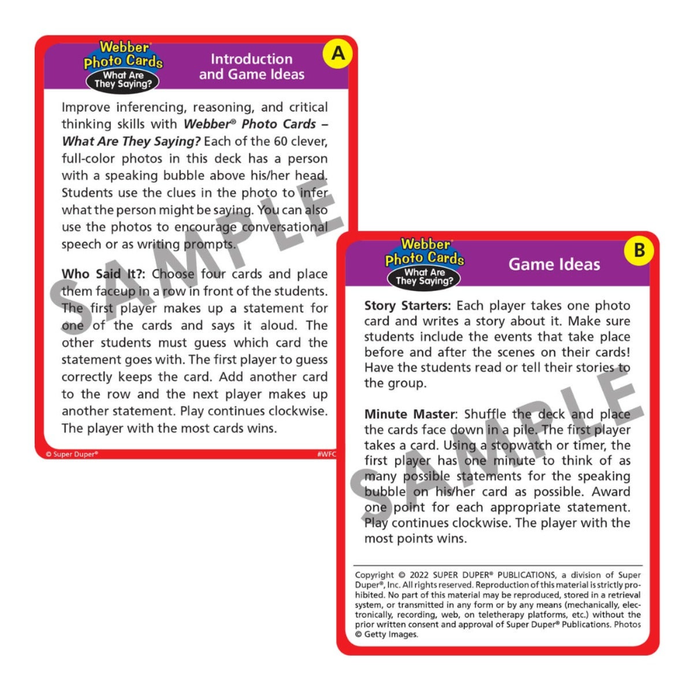 Webber Photo Cards (What Are They Saying?)
