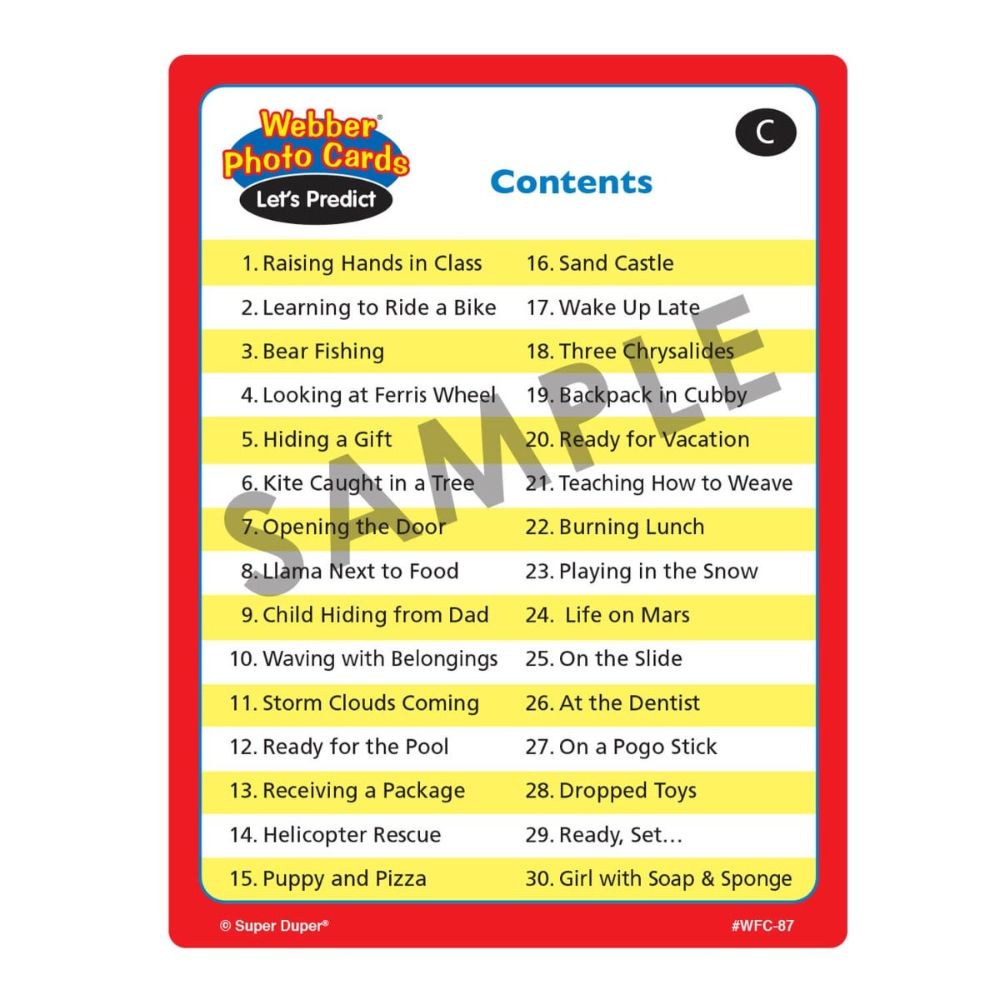 Webber Photo Cards (Let's Predict)