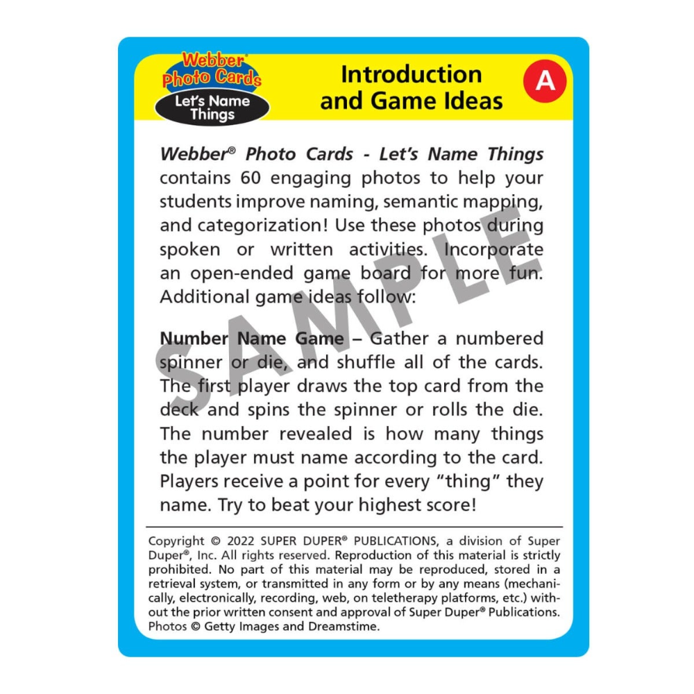 Webber Photo Cards (Let's Name Things)
