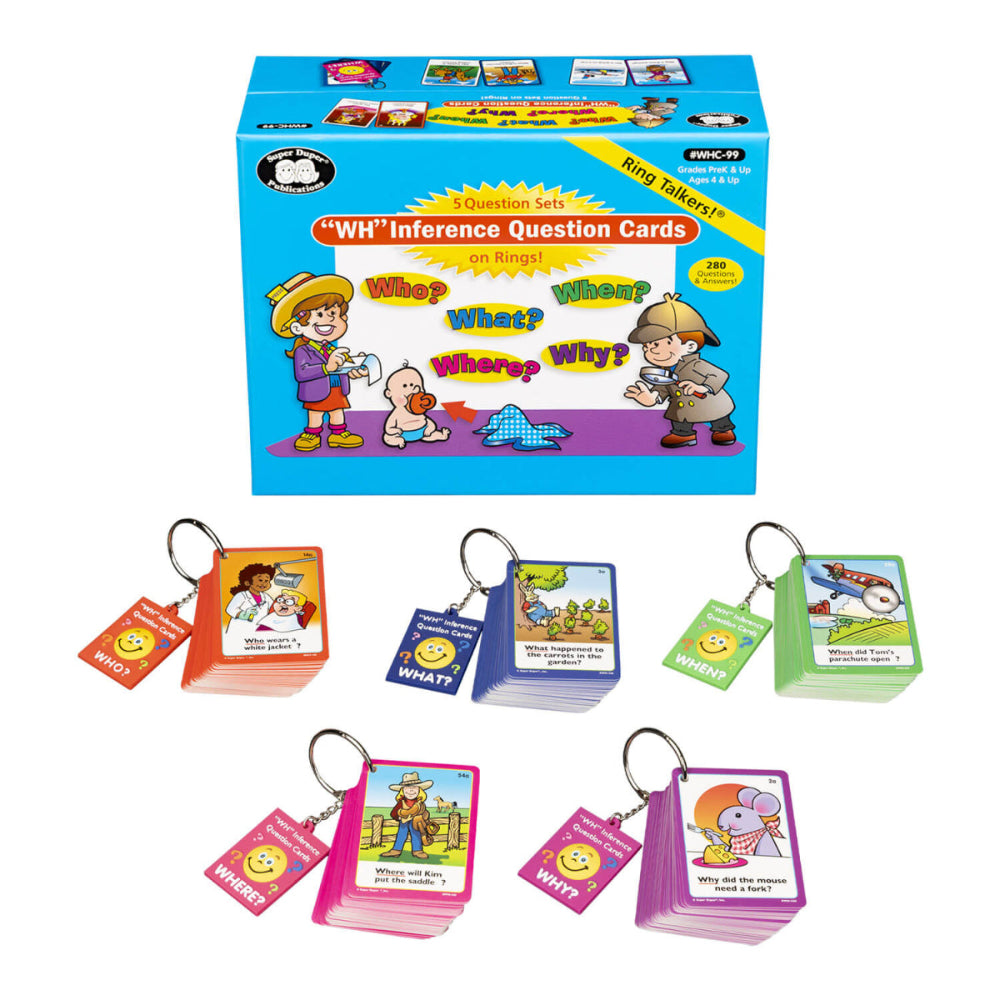 Ring Talkers® WH Inference Question Cards bundle for SLPs to build comprehension and inferencing skills in children
