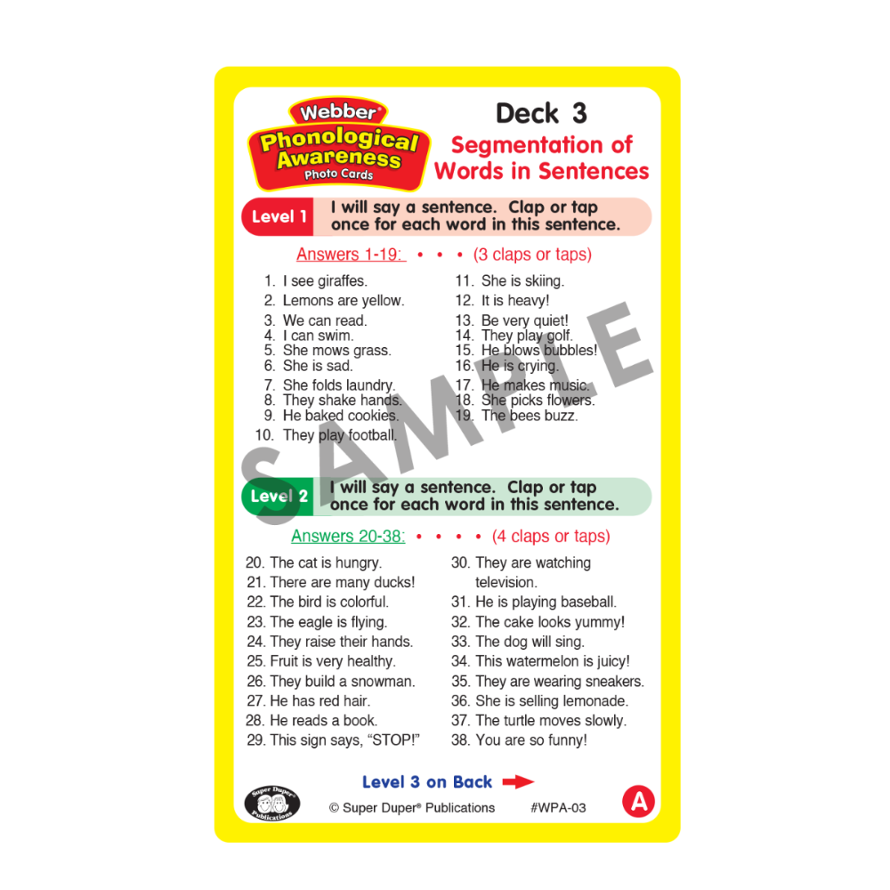 Webber Phonological Awareness Photo Cards
