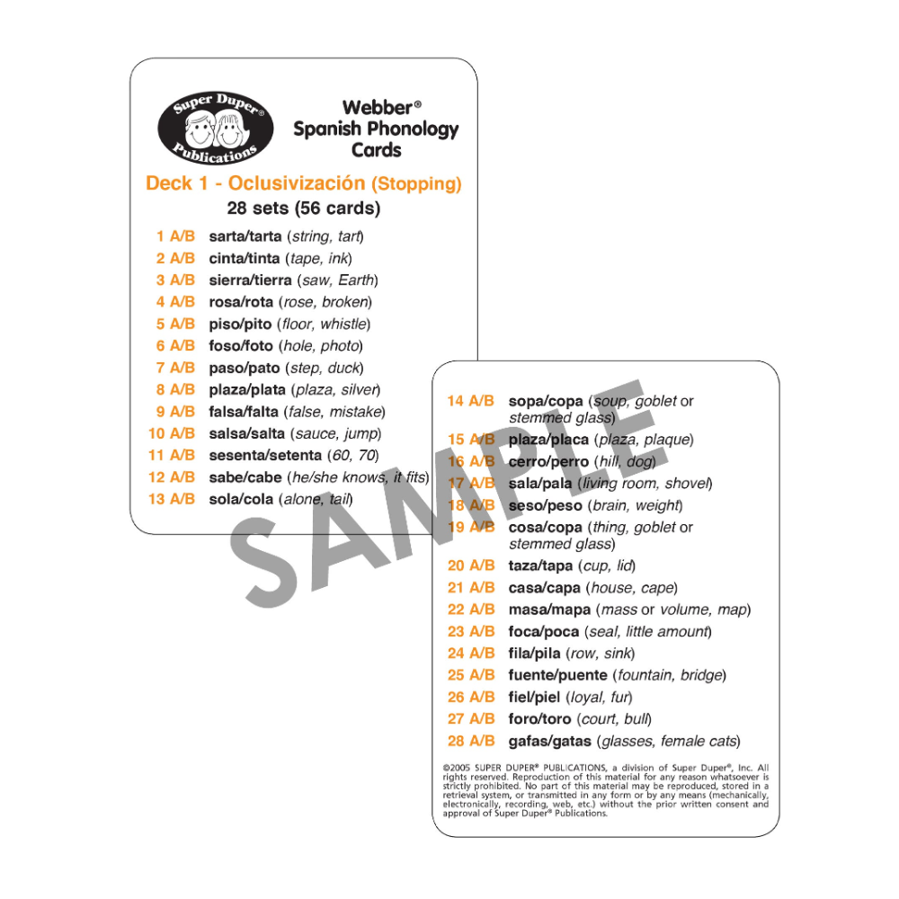 Webber Spanish Phonology Cards