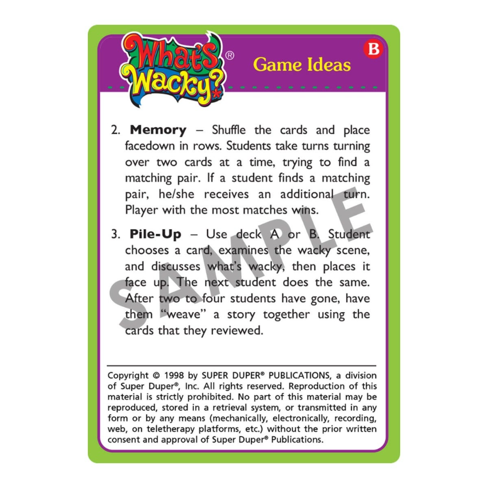 "What's Wacky?"® Language Cards